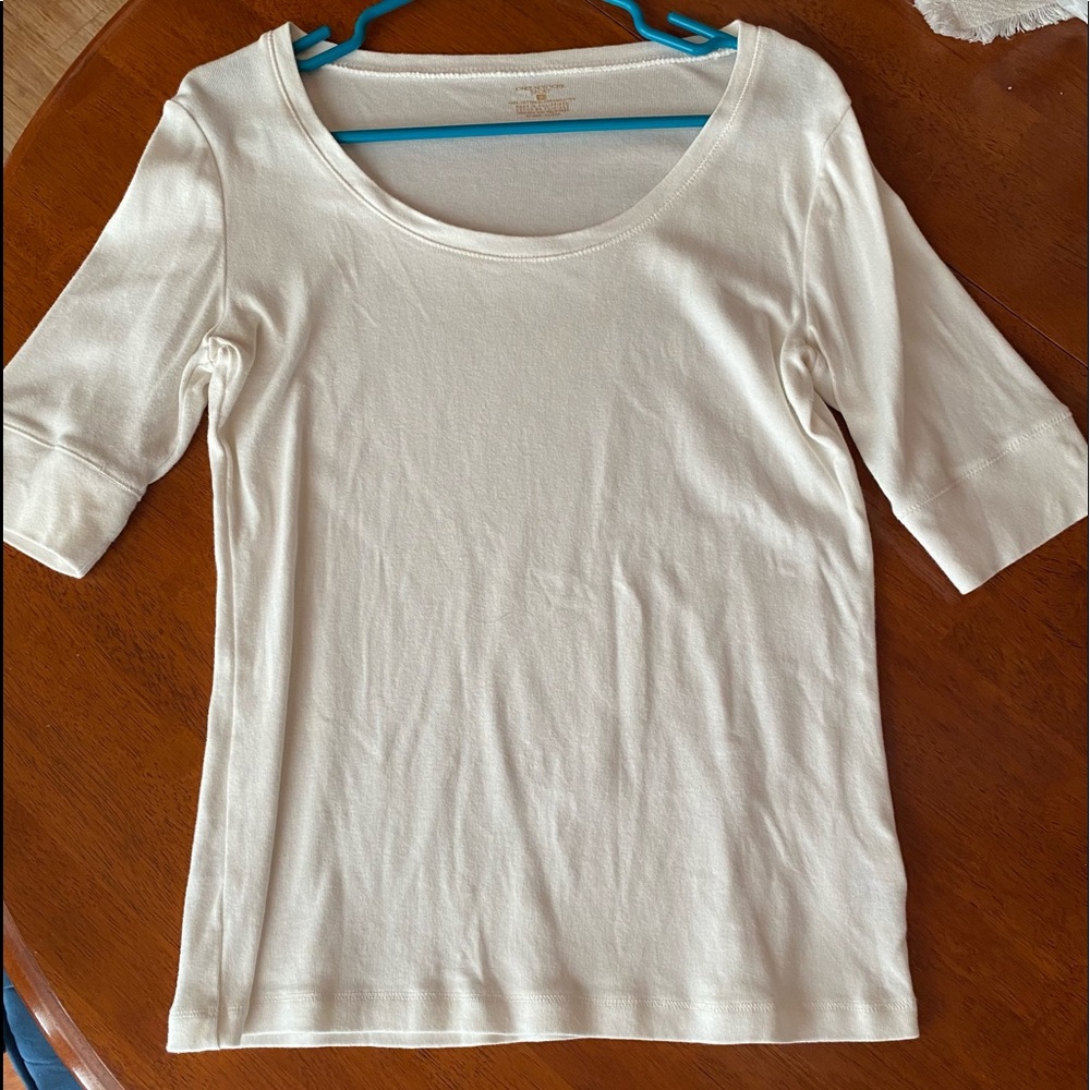Jones NY Sport White Elbow Length Short Sleeved Tee size M